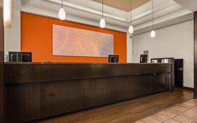 Reception desk at Best Western The Plaza Hotel Honolulu Airport.