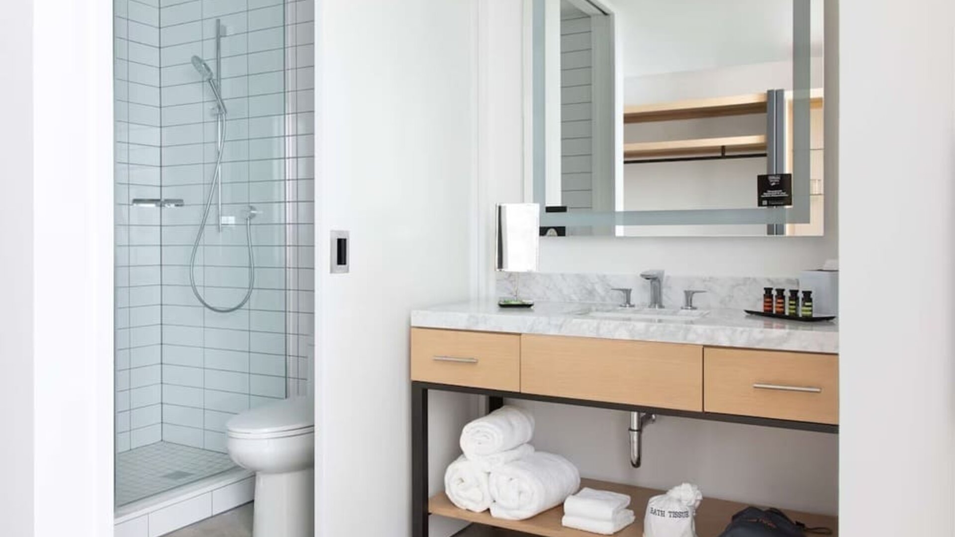 Bathroom at Canopy By Hilton Austin Downtown.