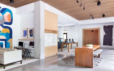 Lobby at Canopy By Hilton Austin Downtown.