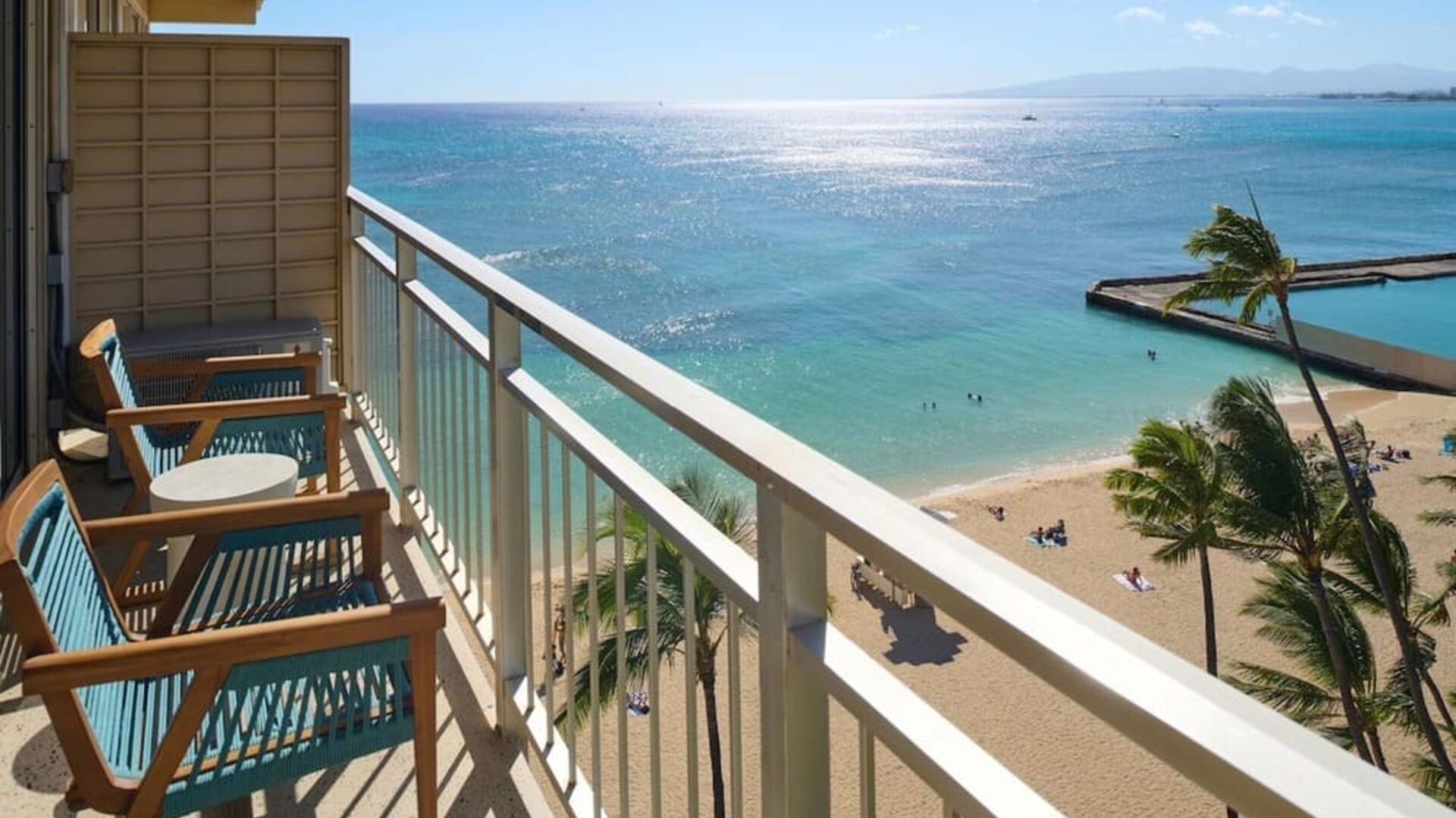View from room at Kaimana Beach Hotel.