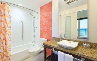 Bathroom at Kaimana Beach Hotel.
