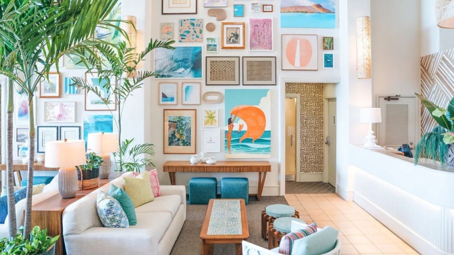 Lobby at Kaimana Beach Hotel.