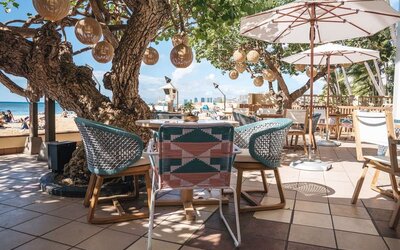 Terrace at Kaimana Beach Hotel.
