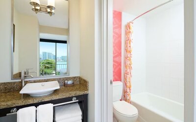 Bathroom at Kaimana Beach Hotel.