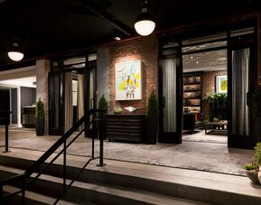 Hotel entrance at Arthouse Hotel NYC.