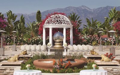 Beautiful gardens at Hilton Los Angeles/San Gabriel, perfect for a peaceful stroll or outdoor relaxation.