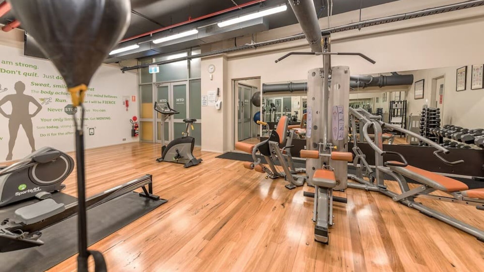 Fitness center at Crowne Plaza Sydney Airport.