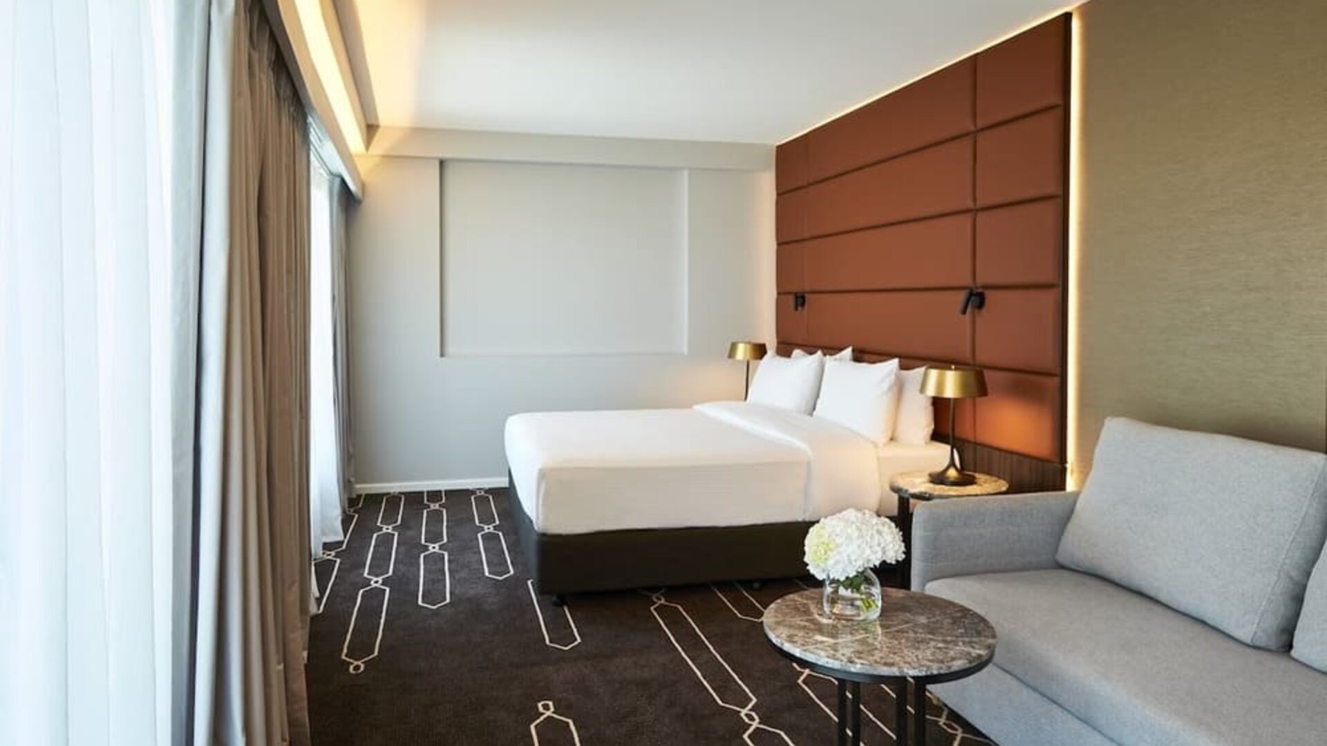 Day use room with sofa at Crowne Plaza Sydney Airport.