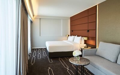 Day use room with sofa at Crowne Plaza Sydney Airport.