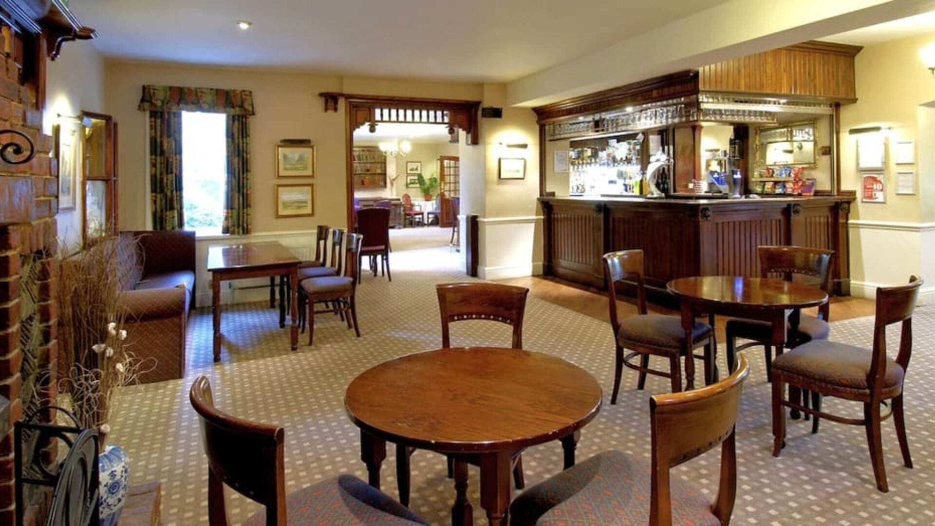 Bar and dining area at The Old Golf House Hotel.
