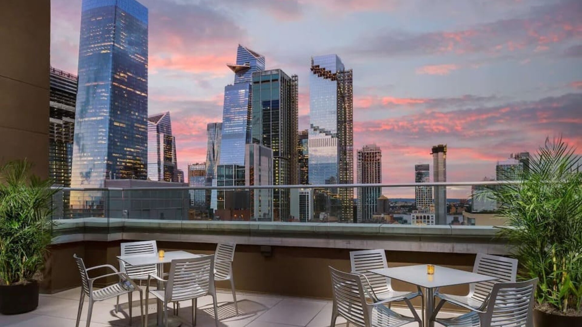 Rooftop bar with stunning view of the city at DoubleTree Times Square South.