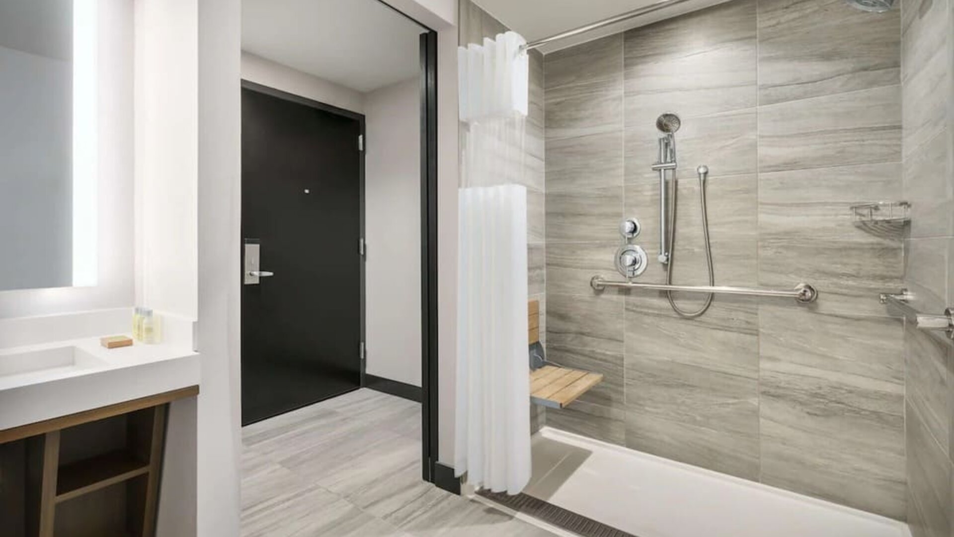 Modern bathroom at DoubleTree Times Square South.