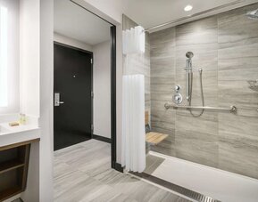 Modern bathroom at DoubleTree Times Square South.