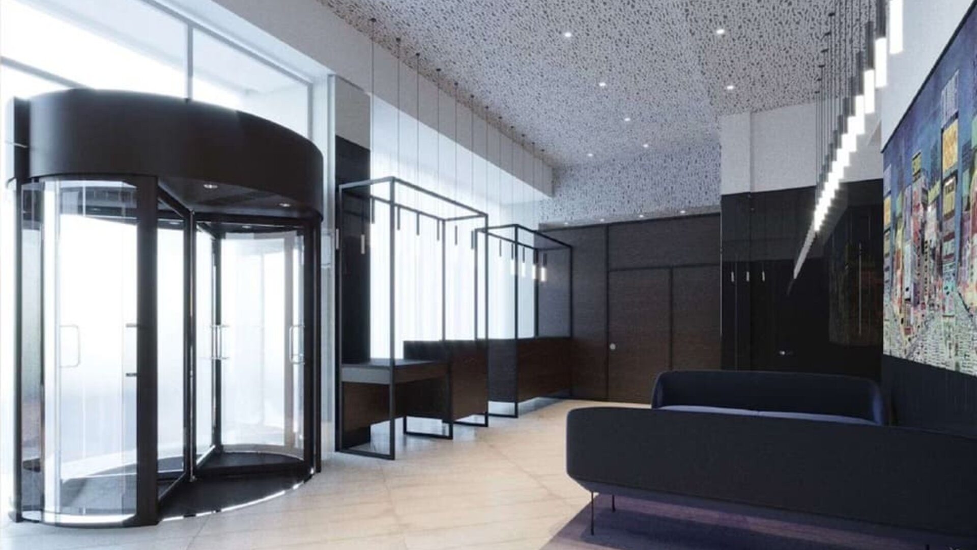 Lobby with comfortable seating at DoubleTree Times Square South.