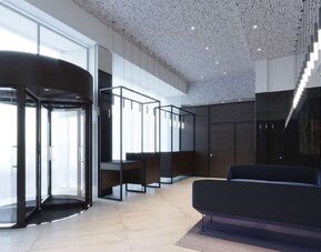 Lobby with comfortable seating at DoubleTree Times Square South.