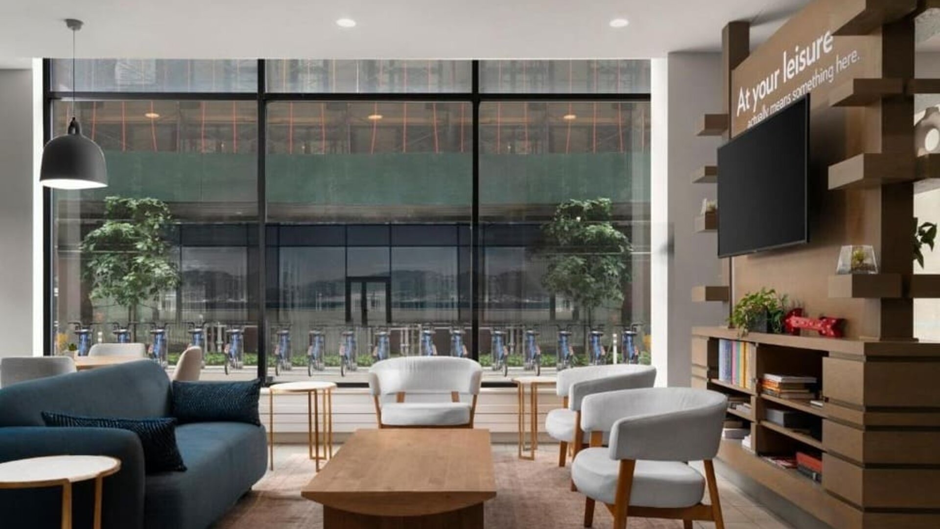 Inviting lobby featuring comfortable seating at EVEN Hotel Brooklyn By IHG.