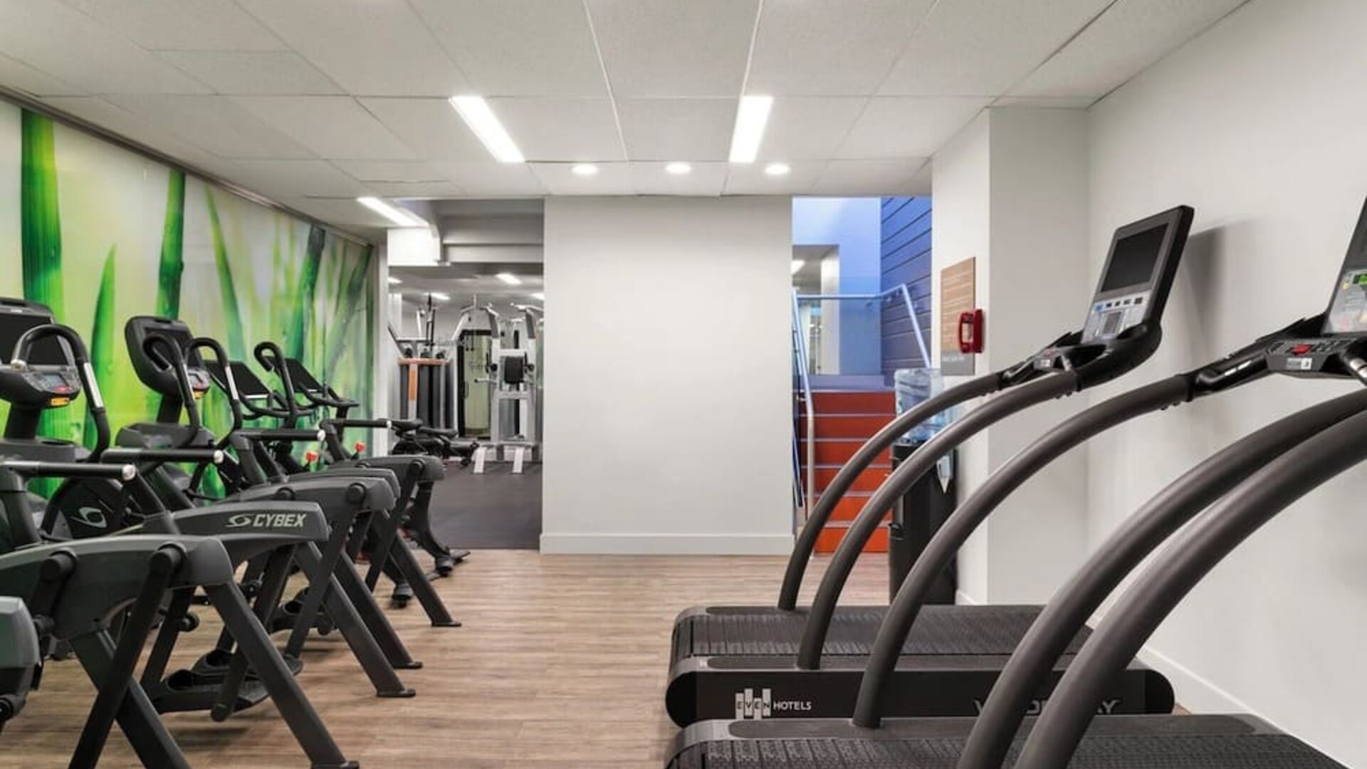 Fully equipped gym at EVEN Hotel Brooklyn By IHG.