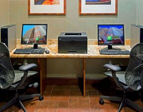 Business center at Holiday Inn Express Times Square.