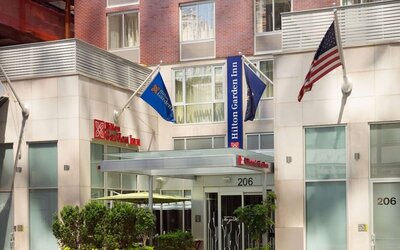 Entrance view of Hilton Garden Inn Midtown East..