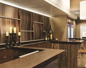 Welcoming reception area at Hilton Garden Inn Midtown East..