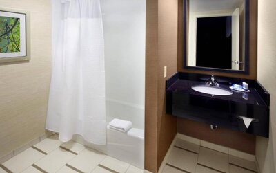 Bathroom at Fairfield Inn East Rutherford Meadowlands.