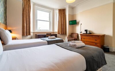 Day room with workspace at The Southcliff Hotel.