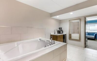 Guest bathroom at Holiday Inn Express Chicago - Downers Grove.