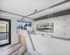 Reception area at Hotel Opus Bronx.