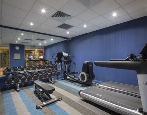 Equipped fitness center at Aloft Manhattan Downtown - Financial District.
