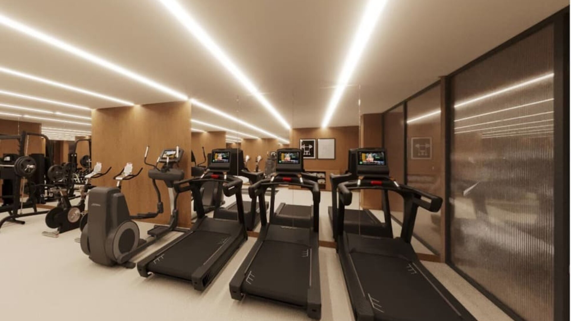 Fitness center with treadmills at DoubleTree By Hilton Wilkes-Barre.