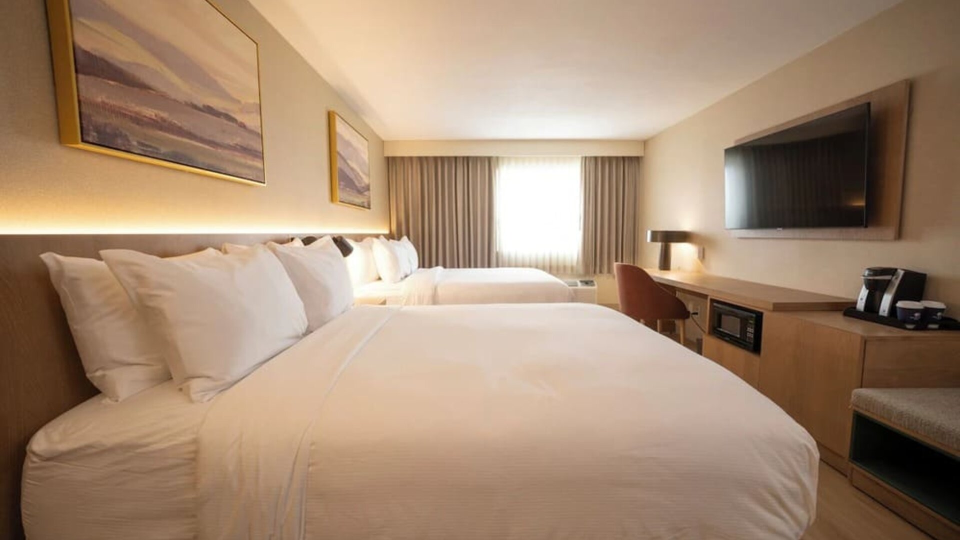 Day use room with TV and work desk at DoubleTree By Hilton Wilkes-Barre.