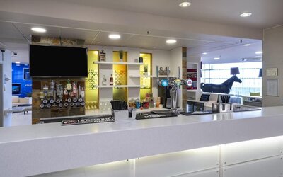 Hotel bar at Hampton By Hilton Liverpool/John Lennon Airport.