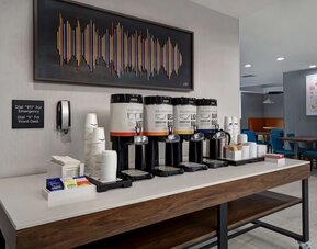 Coffee and chocolate station at Hampton Inn NY-JFK.