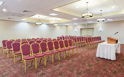 Meeting and event room with theater-style seating at Holiday Inn Downtown Shreveport.