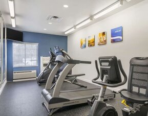 Bright fitness center featuring cardio equipment and exercise machines at Comfort Inn & Suites Port Charlotte-Punta Gorda.